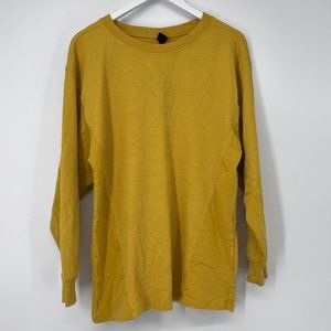 Wild Fable Women's Long Sleeve Thermal Tunic Shirt Mustard Yellow Size Small NWT